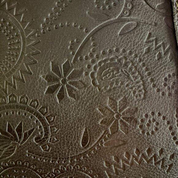 Fossil Black Embossed Leather Satchel - Picture 5 of 14